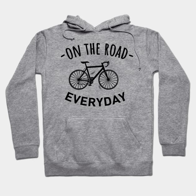 On the road everyday with bike Hoodie by Mr Youpla